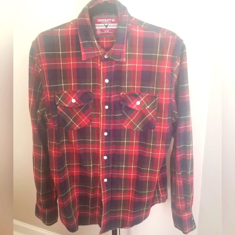 Men's American Eagle Outfitters Plaid Heavy Button Down Shirt Size L